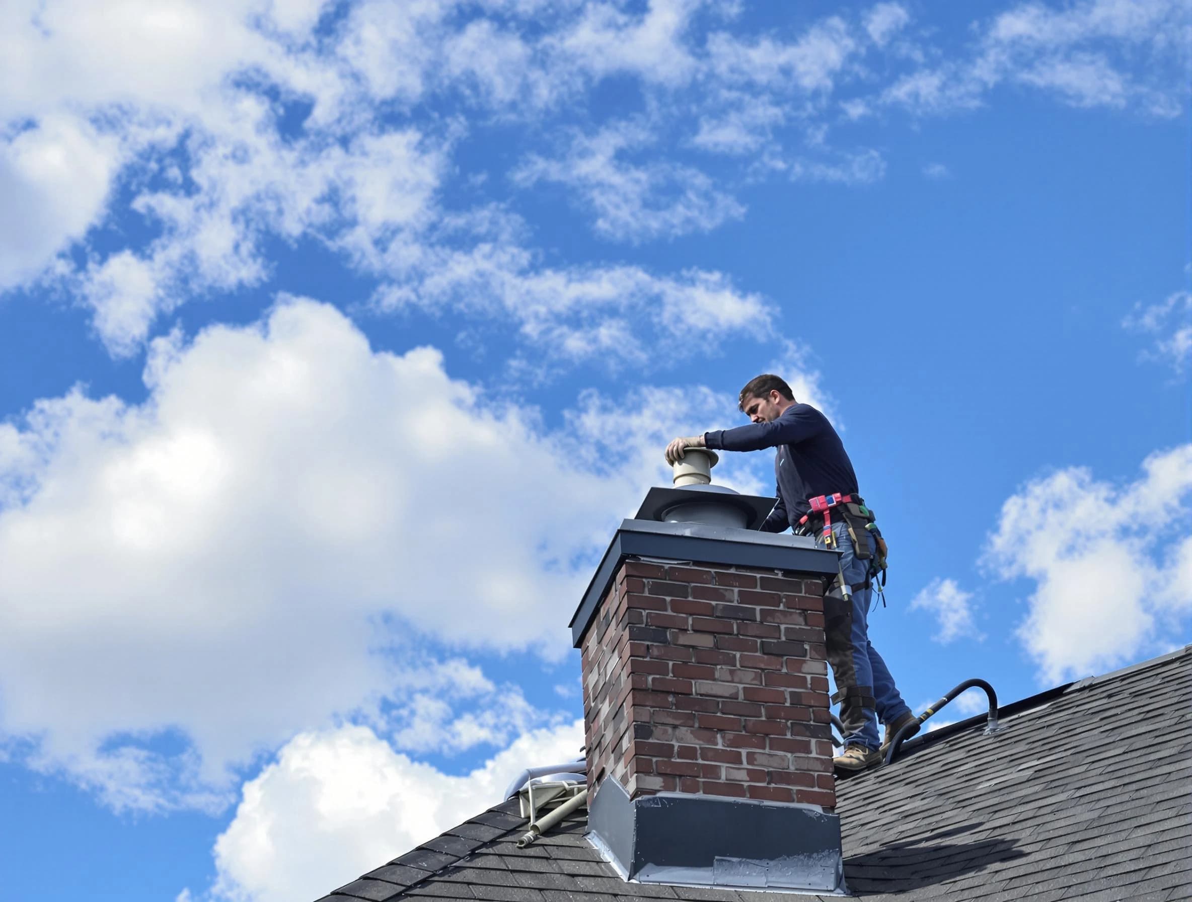 McCandless Chimney Sweep installing a sturdy chimney cap in McCandless, PA