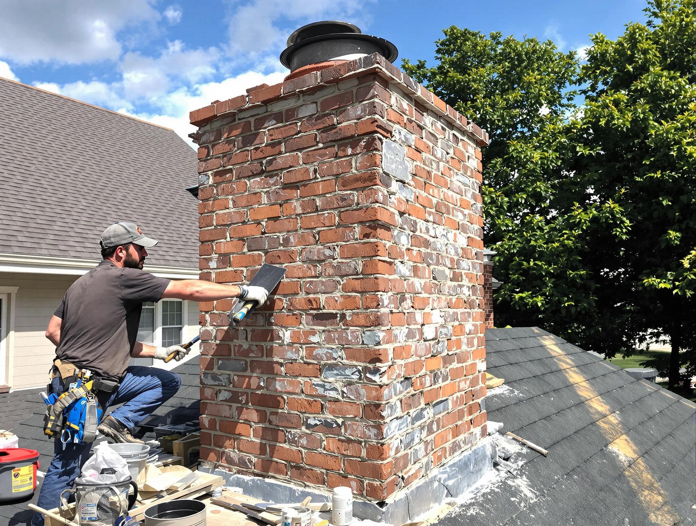 Completed chimney rebuild by McCandless Chimney Sweep in McCandless, PA