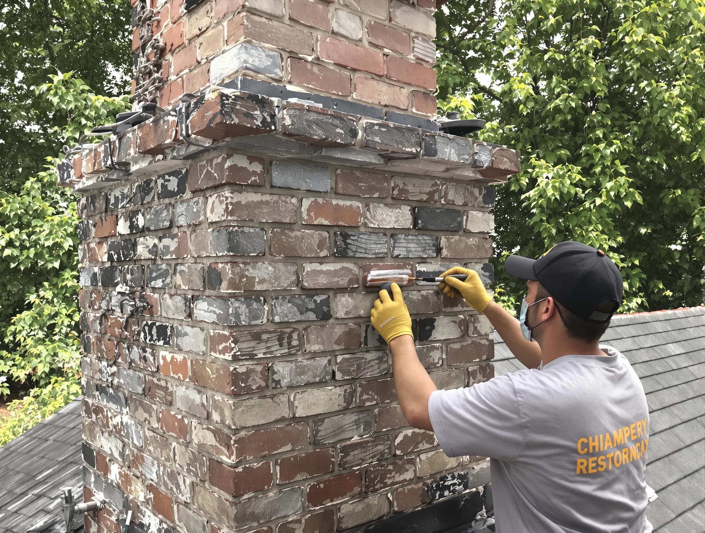 In-progress chimney restoration by McCandless Chimney Sweep in McCandless, PA