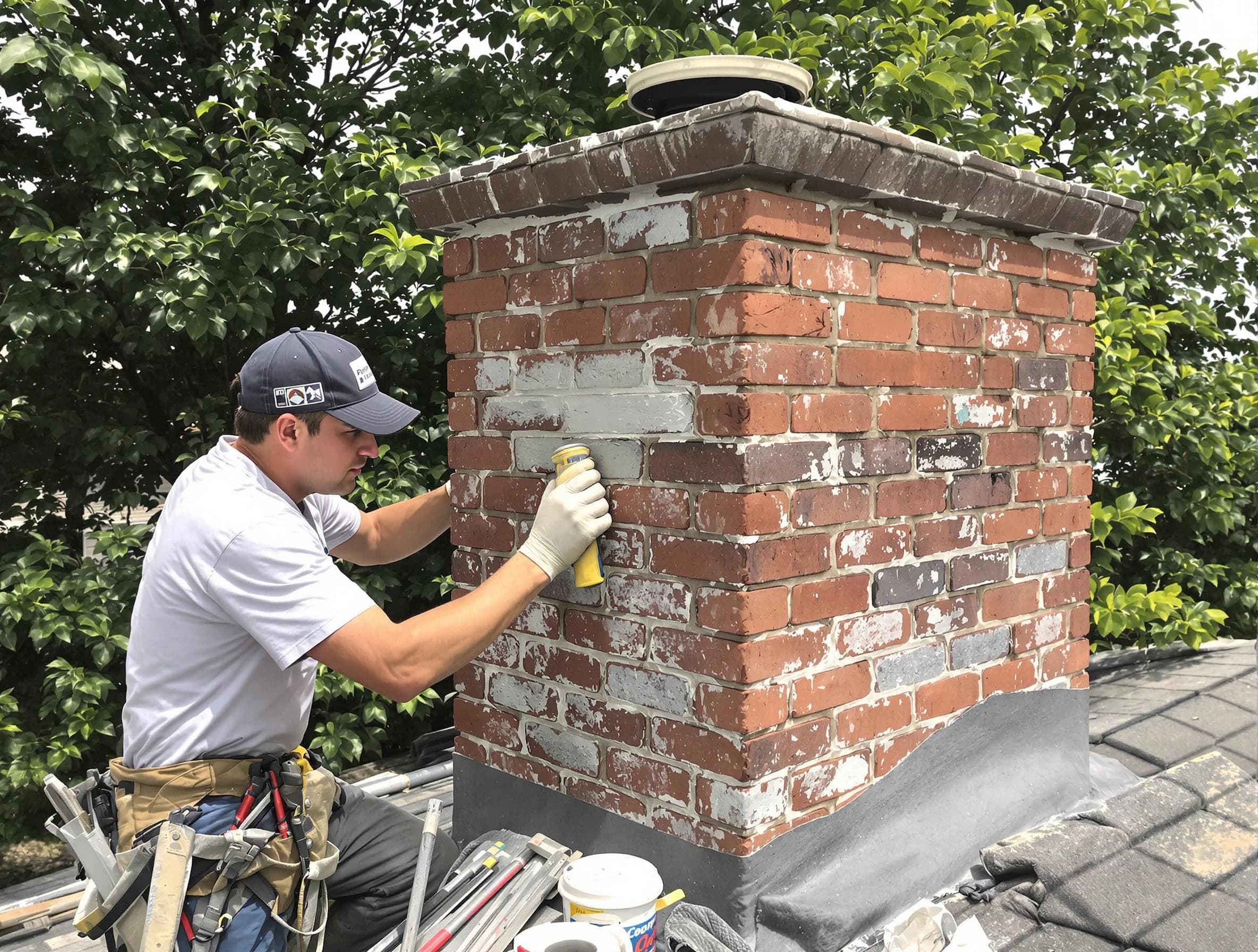 McCandless Chimney Sweep restoring an aging chimney in McCandless, PA