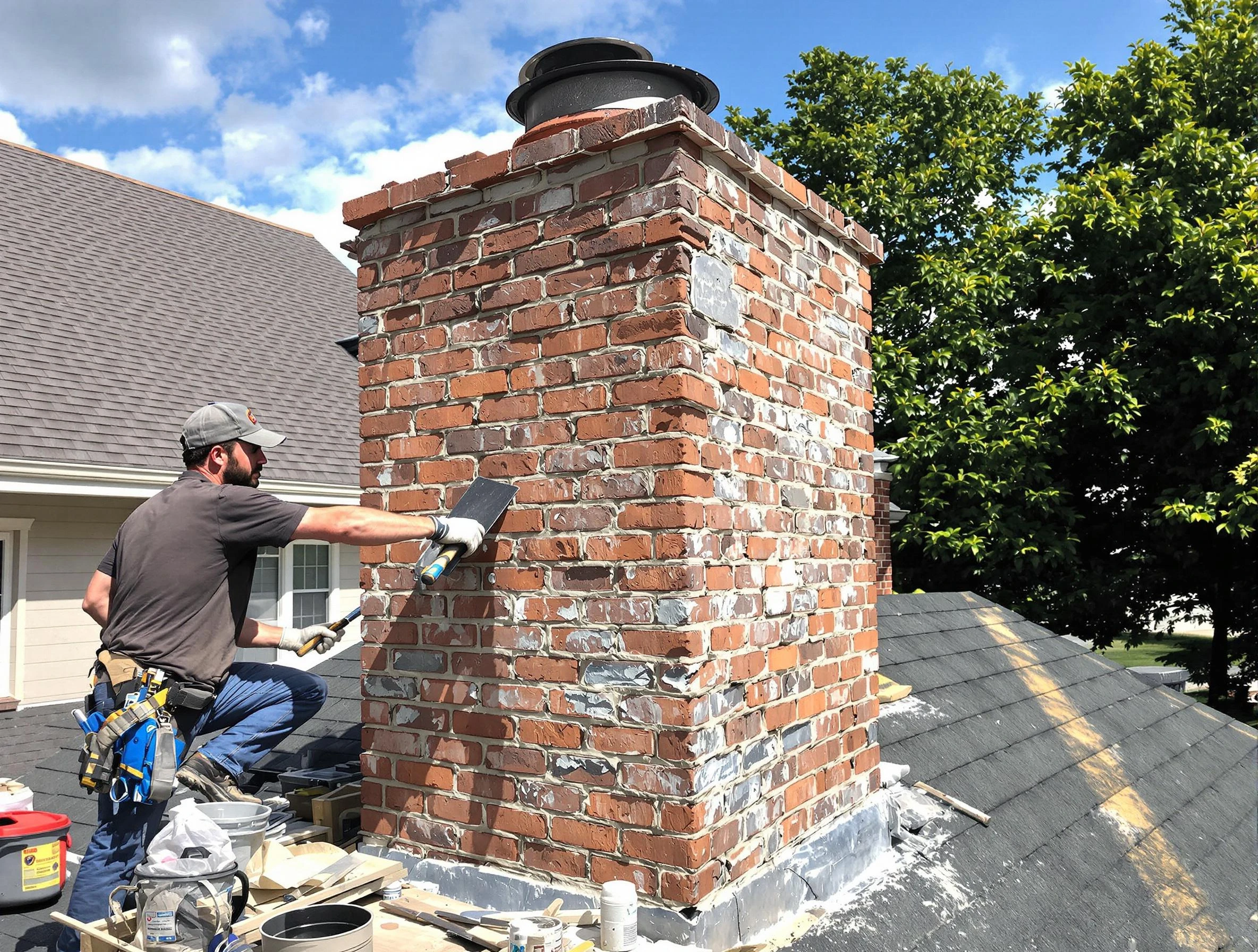 Completed chimney rebuild by McCandless Chimney Sweep in McCandless, PA