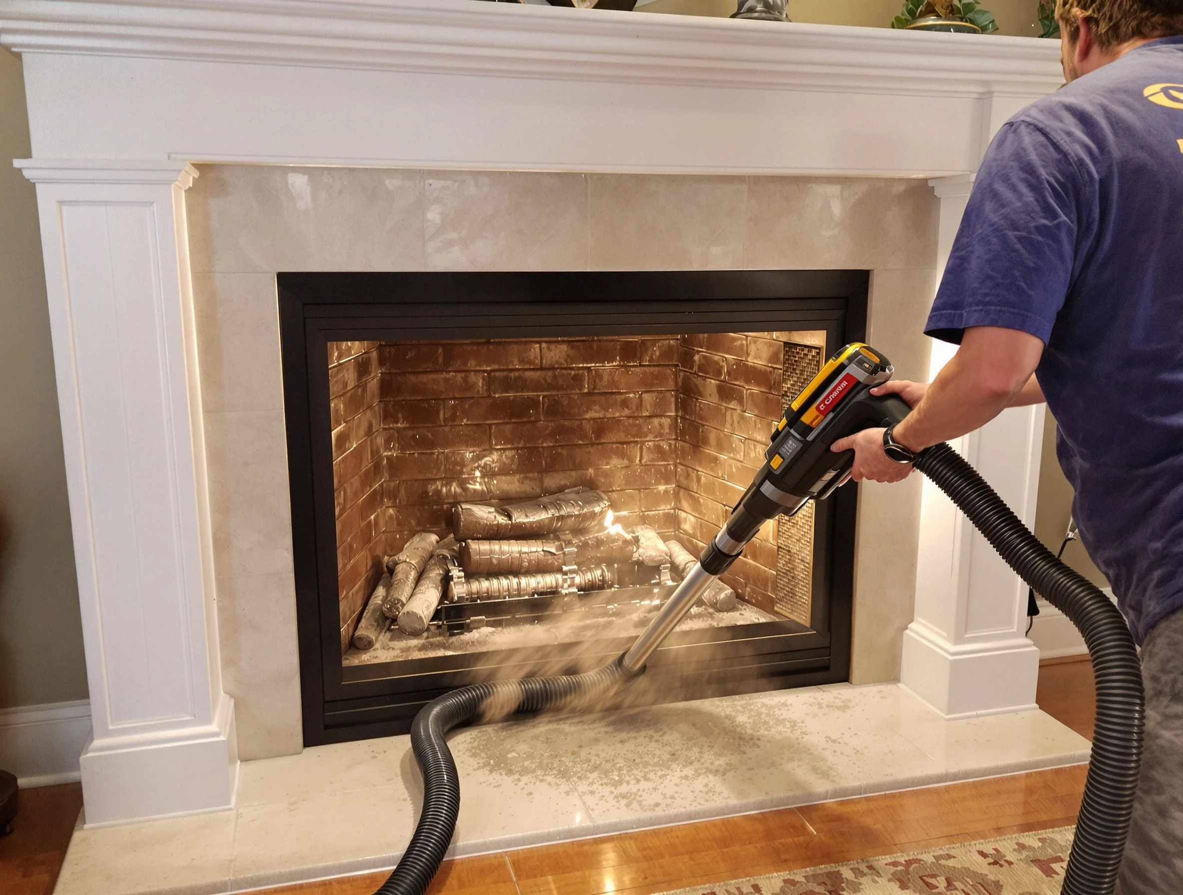 Fireplace cleaning performed by McCandless Chimney Sweep in McCandless, PA
