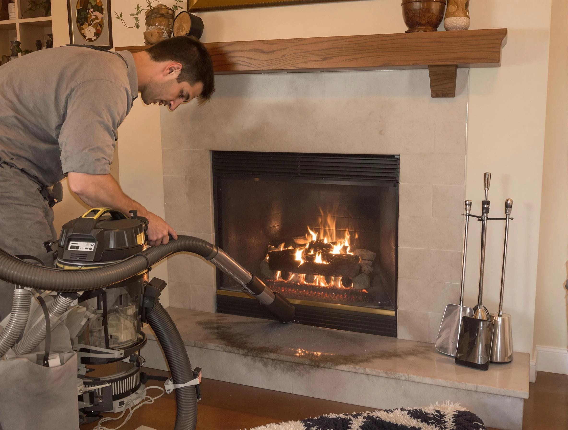 Routine fireplace upkeep by McCandless Chimney Sweep in McCandless, PA