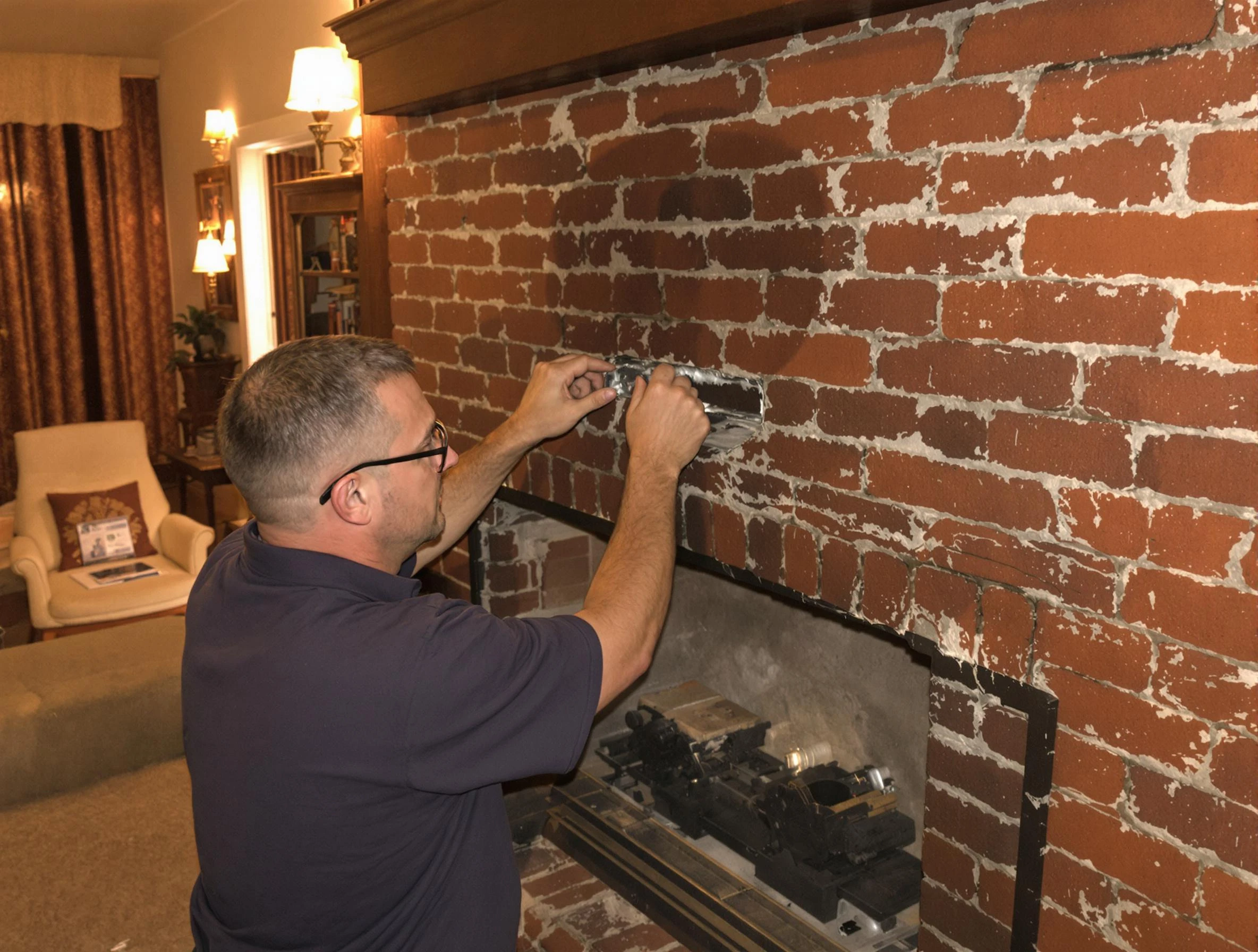 McCandless Chimney Sweep expert fixing a fireplace in McCandless, PA